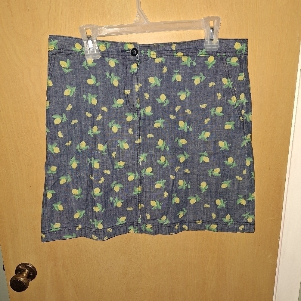 Karen Scott Lemon Print Skort Size 10
